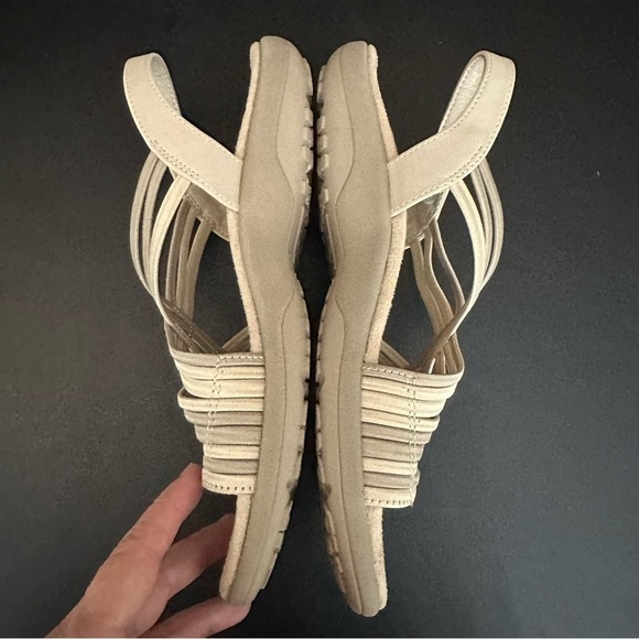 Skechers Reggae Slim Simply Stretch Sandals Beige Taupe Slingback Size 8 - Picture 8 of 10